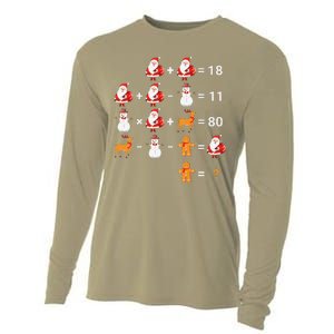 Christmas Santa Claus Fraction Cute Xmas Cookie Math Teacher Cooling Performance Long Sleeve Crew