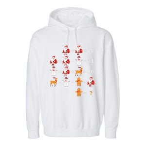 Christmas Santa Claus Fraction Cute Xmas Cookie Math Teacher Garment-Dyed Fleece Hoodie