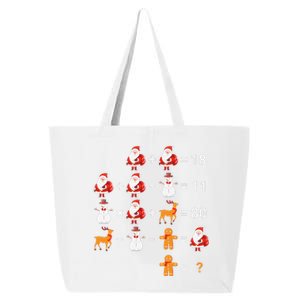 Christmas Santa Claus Fraction Cute Xmas Cookie Math Teacher 25L Jumbo Tote