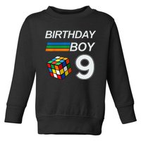 Competitive Speed Cubing 9 Years Old Birthday For Kids Toddler Sweatshirt