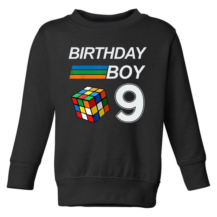 Competitive Speed Cubing 9 Years Old Birthday For Kids Toddler Sweatshirt