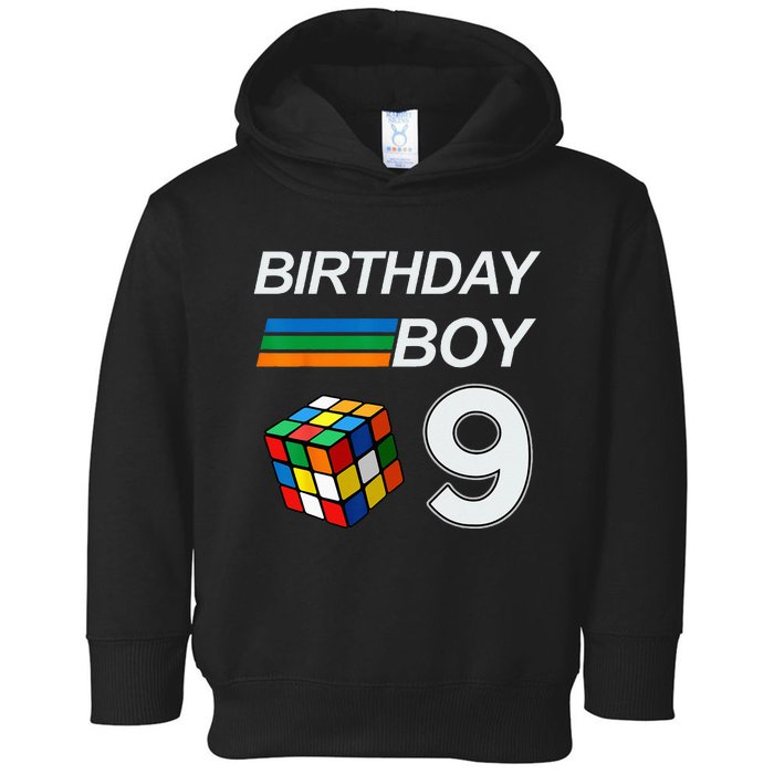 Competitive Speed Cubing 9 Years Old Birthday For Kids Toddler Hoodie