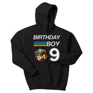 Competitive Speed Cubing 9 Years Old Birthday For Kids Kids Hoodie