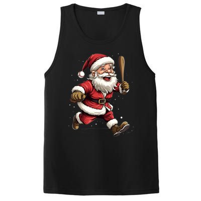 Christmas Santa Claus Playing Baseball Batter Xmas Gift PosiCharge Competitor Tank