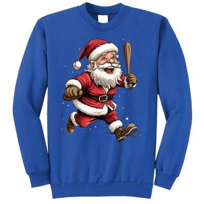 Christmas Santa Claus Playing Baseball Batter Xmas Gift Sweatshirt