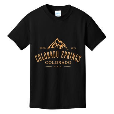 Colorado Springs Colorado Awesome Mountain Design Souvenir Kids T-Shirt