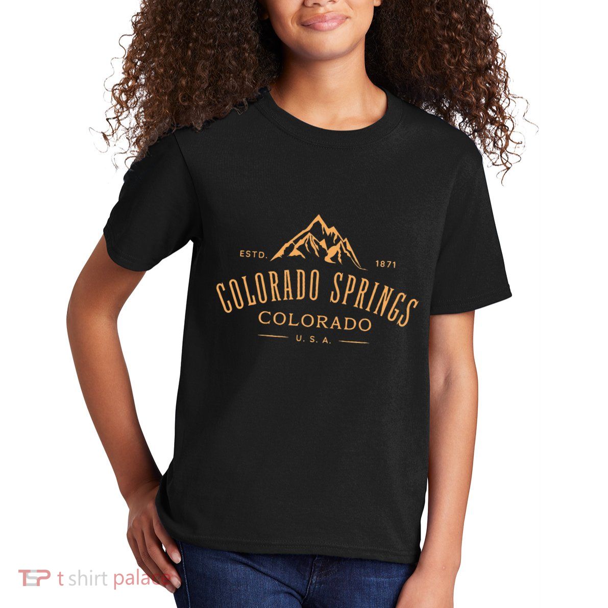 Colorado Springs Colorado Awesome Mountain Design Souvenir Kids T-Shirt