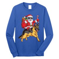 Christmas Santa Claus Riding Ger Shepherd Xmas Dog Meaningful Gift Long Sleeve Shirt