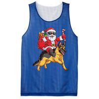 Christmas Santa Claus Riding Ger Shepherd Xmas Dog Meaningful Gift Mesh Reversible Basketball Jersey Tank