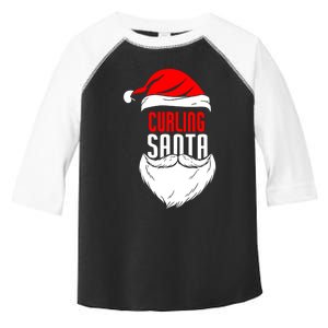 Curling Santa Claus Christmas Holiday Curling Gift Toddler Fine Jersey T-Shirt