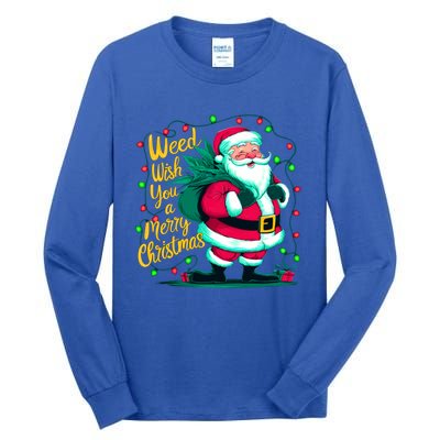 Christmas Snowflake Cannabis Marijuana Weed Leaf 420 Funny Gift Tall Long Sleeve T-Shirt