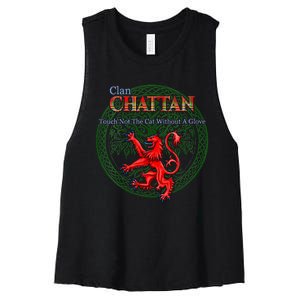 Chattan Scottish Clan Pride Family Motto Women's Racerback Cropped Tank