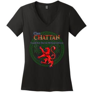 Chattan Scottish Clan Pride Family Motto Women's V-Neck T-Shirt