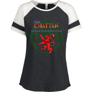 Chattan Scottish Clan Pride Family Motto Enza Ladies Jersey Colorblock Tee