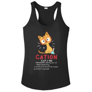 Cation Science Cat Funny Chemistry Chemist Science Teacher Ladies PosiCharge Competitor Racerback Tank