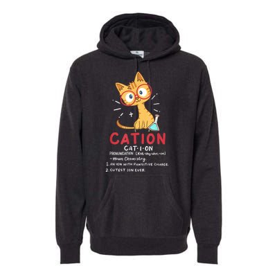 Cation Science Cat Funny Chemistry Chemist Science Teacher Premium Hoodie