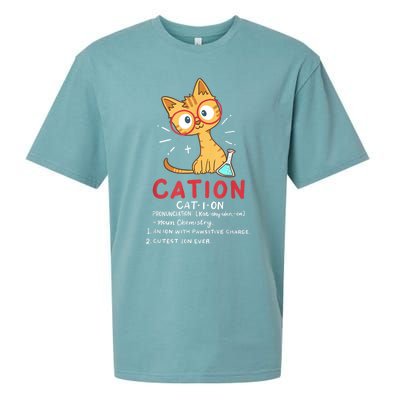 Cation Science Cat Funny Chemistry Chemist Science Teacher Sueded Cloud Jersey T-Shirt