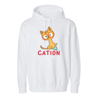 Cation Science Cat Funny Chemistry Chemist Science Teacher Garment-Dyed Fleece Hoodie