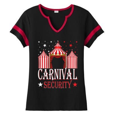 Carnival Security Circus Theme Amusement Park Carnival Party Ladies Halftime Notch Neck Tee