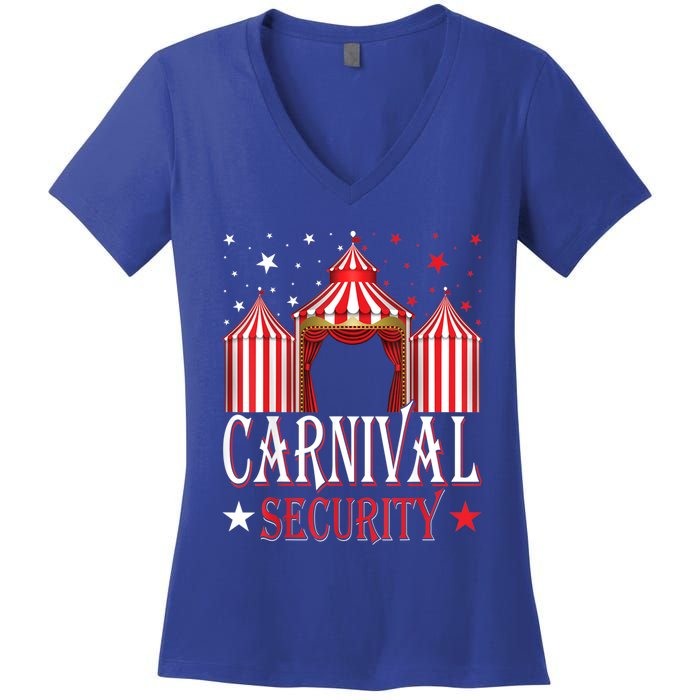 Carnival Security Circus Theme Amusement Park Carnival Party Women's V-Neck T-Shirt