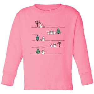 Christmas Snowman Toddler Long Sleeve Shirt