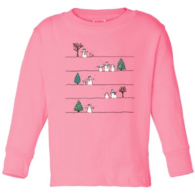 Christmas Snowman Toddler Long Sleeve Shirt