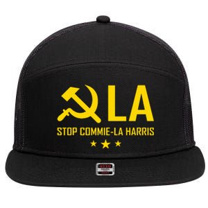 Commiela Stop Commiela Harris Stop Kamala Trump 2024 7 Panel Mesh Trucker Snapback Hat