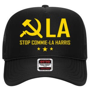 Commiela Stop Commiela Harris Stop Kamala Trump 2024 High Crown Mesh Back Trucker Hat