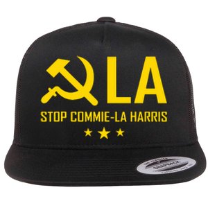 Commiela Stop Commiela Harris Stop Kamala Trump 2024 Flat Bill Trucker Hat