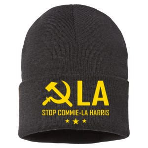 Commiela Stop Commiela Harris Stop Kamala Trump 2024 Sustainable Knit Beanie