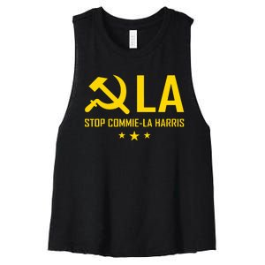 Commiela Stop Commiela Harris Stop Kamala Trump 2024 Women's Racerback Cropped Tank