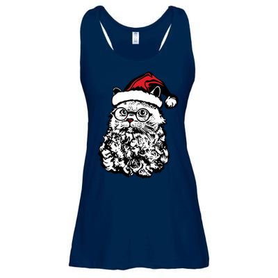 Cat Santa Claus Hat Christmas Ladies Essential Flowy Tank