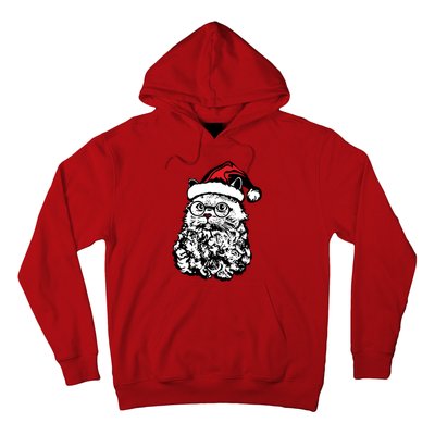 Cat Santa Claus Hat Christmas Hoodie