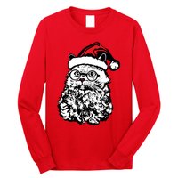 Cat Santa Claus Hat Christmas Long Sleeve Shirt