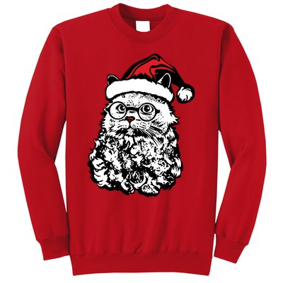 Cat Santa Claus Hat Christmas Sweatshirt