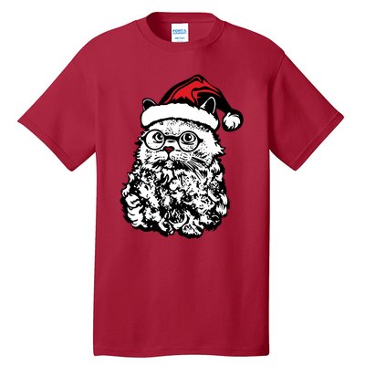 Cat Santa Claus Hat Christmas Tall T-Shirt