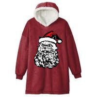 Cat Santa Claus Hat Christmas Hooded Wearable Blanket