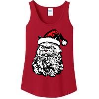 Cat Santa Claus Hat Christmas Ladies Essential Tank