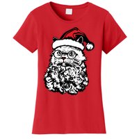 Cat Santa Claus Hat Christmas Women's T-Shirt