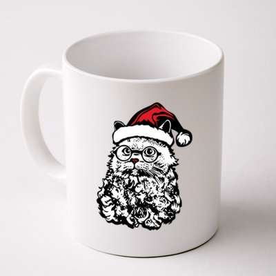 Cat Santa Claus Hat Christmas Coffee Mug