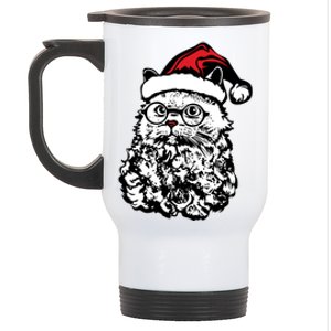 Cat Santa Claus Hat Christmas Stainless Steel Travel Mug