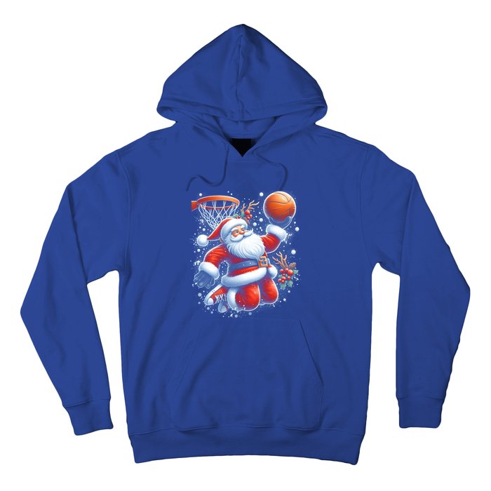 Christmas Santa Claus Basketball Funny Pajama Xmas Gift Hoodie