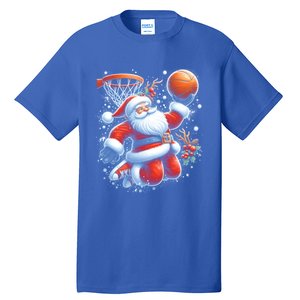 Christmas Santa Claus Basketball Funny Pajama Xmas Gift Tall T-Shirt