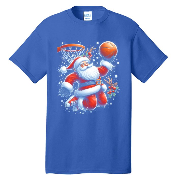 Christmas Santa Claus Basketball Funny Pajama Xmas Gift Tall T-Shirt