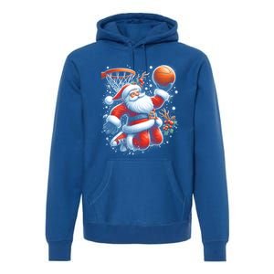 Christmas Santa Claus Basketball Funny Pajama Xmas Gift Premium Hoodie