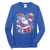 Christmas Santa Claus Basketball Funny Pajama Xmas Gift Tall Long Sleeve T-Shirt