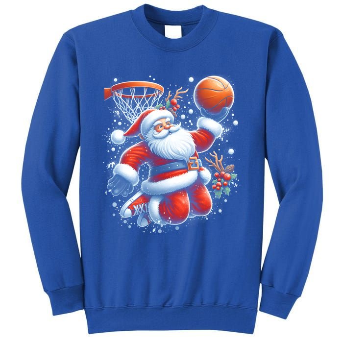 Christmas Santa Claus Basketball Funny Pajama Xmas Gift Tall Sweatshirt