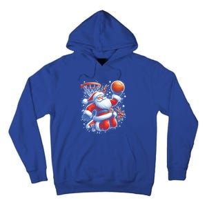 Christmas Santa Claus Basketball Funny Pajama Xmas Gift Tall Hoodie