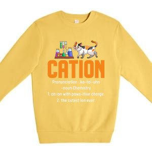 Cation Science Cat Definition Chemistry Student Teacher Meaningful Gift Premium Crewneck Sweatshirt