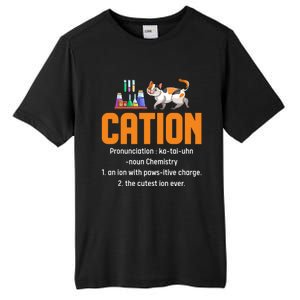 Cation Science Cat Definition Chemistry Student Teacher Meaningful Gift Tall Fusion ChromaSoft Performance T-Shirt